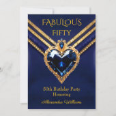 Invitation Fabulous Navy Gold Diamonds Elegant Birthday Party (Devant)