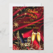 Invitation Fabulous Parties scintillant Red Gold talons Champ (Devant)