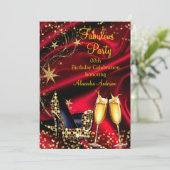 Invitation Fabulous Parties scintillant Red Gold talons Champ (Debout devant)