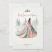 Invitation Fabulous Pink Chic Romantic Spanish Quinceañera (Devant)