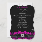 Invitation Fabulous Pink Lace Black 30e fête d'anniversaire (Dos)