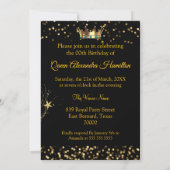Invitation Fabulous Queen Turquoise Crown Gold talons Anniver (Dos)