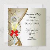 Invitation Fabulous Red Gold Cream Black Masquerade Party (Dos)