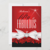 Invitation Fabulous Red Lace Black 50e anniversaire fête 2 (Devant)