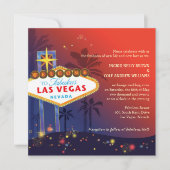Invitation Fabulous Red n Blue Las Vegas Mariage Strip (Devant)