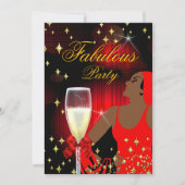 Invitation Fabulous Red Parties scintillant Diva fête d'anniv (Devant)