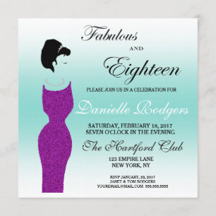 Invitation Fabulous Tiara Party et 18 18e fête d'anniversaire