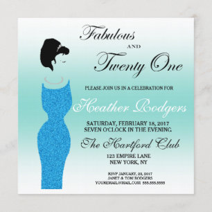 Invitation Fabulous Tiara Party et 21 21e anniversaire