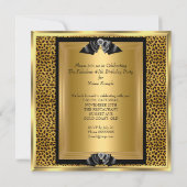 Invitation Fabulous Wild 40 40e fête d'anniversaire Gold Leop (Dos)