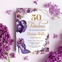 Fabulouse 50 Fille Violet Moderne 50e Anniversaire