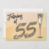 Invitation Fabuluse à 55 ans Fête d'anniversaire Aquarelle pa (Devant)