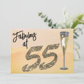 Invitation Fabuluse à 55 ans Fête d'anniversaire Aquarelle pa (Debout devant)