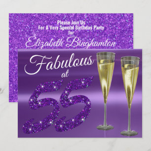 Invitation Fabuluse à 55 ans Fête d'anniversaire fille paille