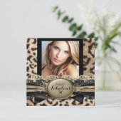 Invitation Fabulux 30 Anniversaire Beige Marron Léopard 3 (Debout devant)