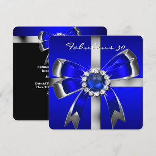 Invitation Fabulux 30 Anniversaire Royal Bleu Perle Argent