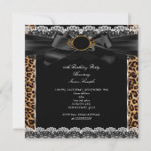 Invitation Fabulux 30 Or Noir Anniversaire Thème Léopard (Dos)