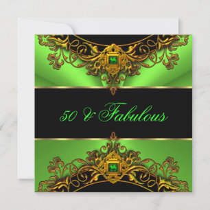 Invitation Fabulux 50 Elite Vert Citron Noir Or Anniversaire