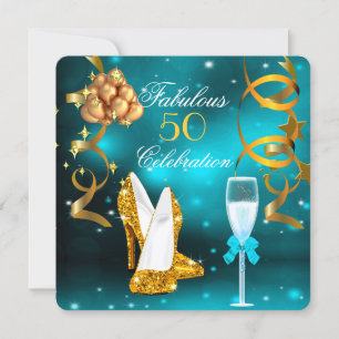Invitation Fabulux 50 Talon Haut Or Champagne Fête