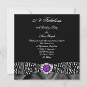 Invitation Fabulux 50 Zèbre Soie Noire Fête d'anniversaire Vi (Dos)