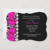 Invitation Fabulux Anniversaire Rose Chaud Léopard Noir (Dos)
