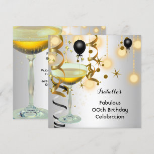 Invitation Fabulux éclairages Champagne Or Argent pour Fête