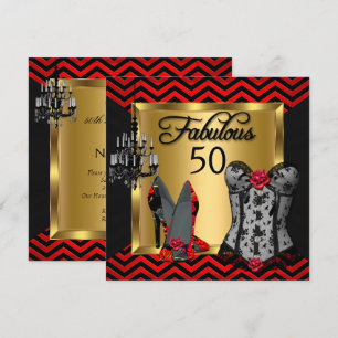 Invitation Fabulux talons à rayures rouges et noires 50 Flirt