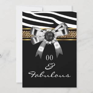 Invitation Fabulux Zèbre Or Noir Blanc Léopard Fête