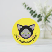 Invitation Face de chat noir Halloween (Debout devant)