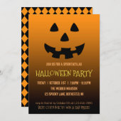 Invitation Face de la lanterne de la fête d'Halloween (Devant / Derrière)