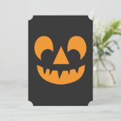 Invitation Face du Citrouille Halloween Jack-o'-lantern (Debout devant)