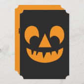 Invitation Face du Citrouille Halloween Jack-o'-lantern (Devant / Derrière)