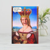 Invitation Face personnalisée dans la reine de trou avec cour (Debout devant)