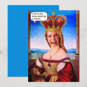 Invitation Face personnalisée dans la reine de trou avec cour (Devant / Derrière)