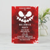 Invitation Face rouge d'effroi du parti citrouille de l'hallo (Debout devant)