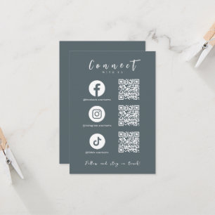 Invitation Facebook Instagram Tiktok QR Code Stylish Navy