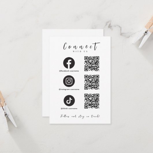 Invitation Facebook Instagram Tiktok QR Code tendance Blanc (Devant/Arrière en situation)