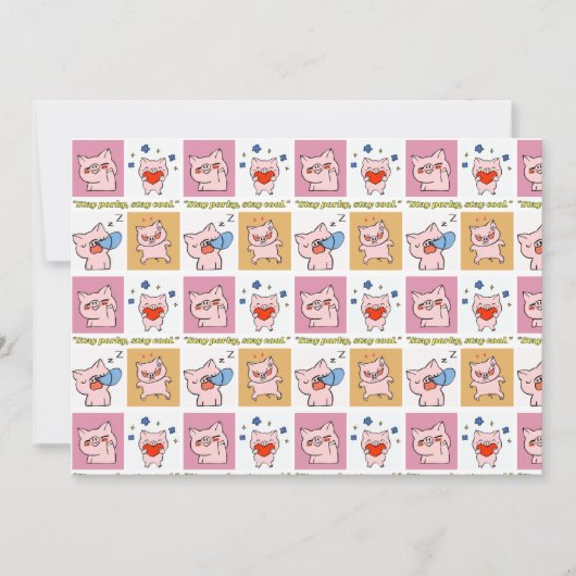 Invitation faces de devis de porc (Devant)