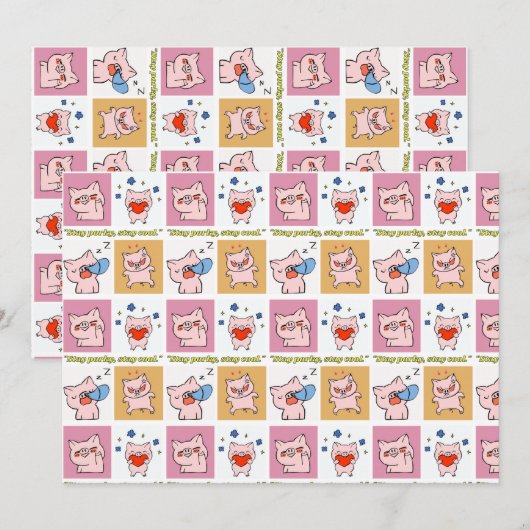 Invitation faces de devis de porc (Devant / Derrière)