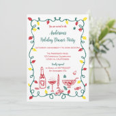 Invitation Fâcheuse main tiré Whimsical Christmas Party (Debout devant)