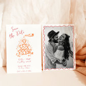 Invitation Fâcheuse tour de champagne tirée à la main Sauvez 