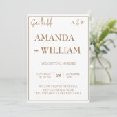 Invitation facile Editable moderne Monogramme feuille enregis (Debout devant)