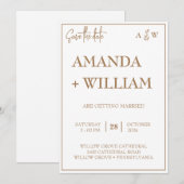 Invitation facile Editable moderne Monogramme feuille enregis (Devant / Derrière)