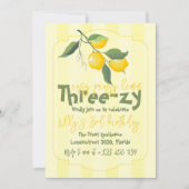 Invitation Facile Facile Trois Citron Joyeux Anniversaire (Devant)