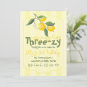 Invitation Facile Facile Trois Citron Joyeux Anniversaire (Debout devant)