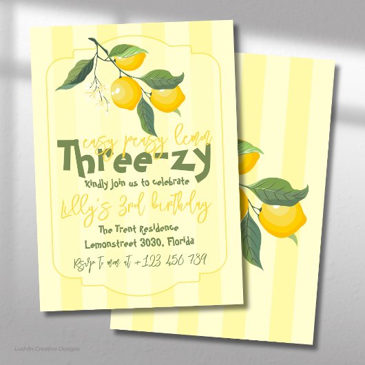 Invitation Facile Facile Trois Citron Joyeux Anniversaire