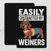 Invitation Facilement Distrait Par Weiners LGBTQ Rainbow Gay (Devant / Derrière)