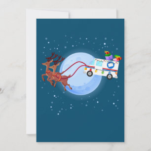 Invitation Facteur Noël Camion de Courrier Drôle Facteur