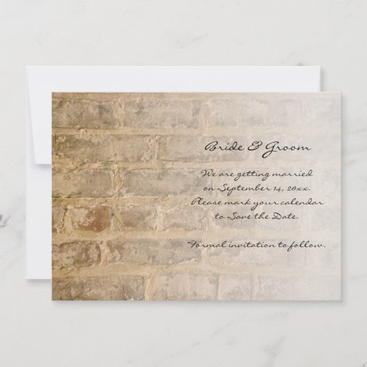 Invitation Fade mariage en briques chic industrielles Enregis (Devant)