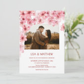 Invitation  Faded Cherry Blossom Photo Wedding (Debout devant)