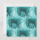 Invitation Faded Floral Swirl Turquoise Turquoise Bleu Cadeau (Dos)